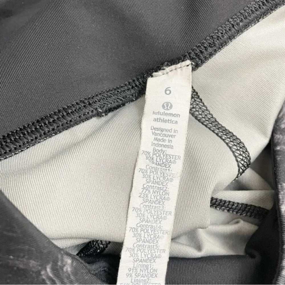 Lululemon Runday Crop Full-On Luxtreme Arsenal Ambient Grey Black Women’s Size 6